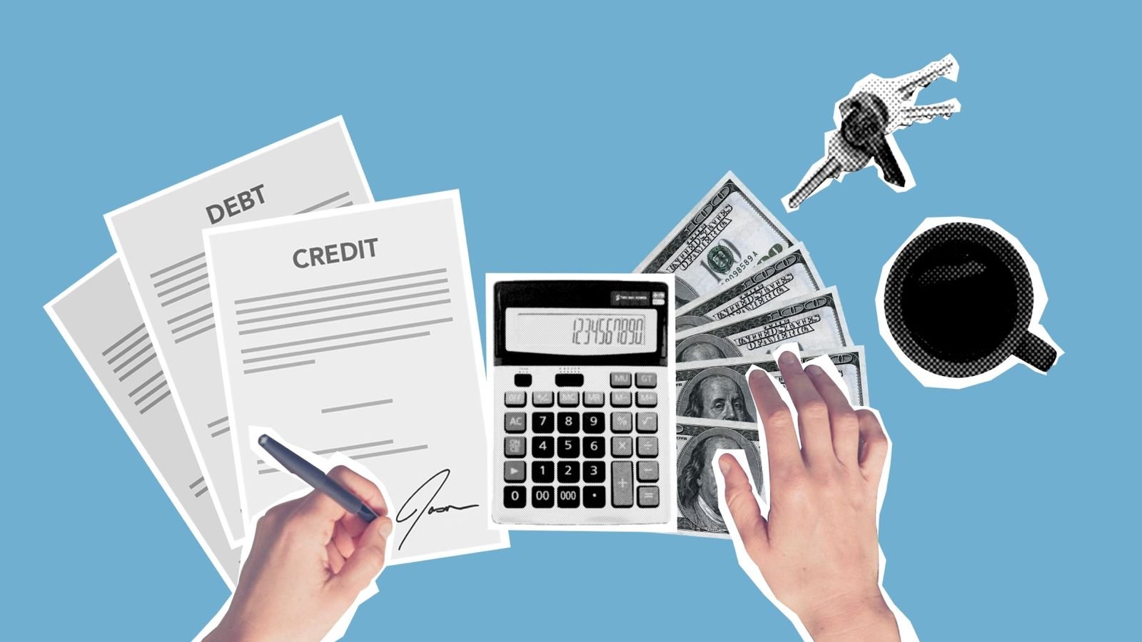Person reviewing financial documents