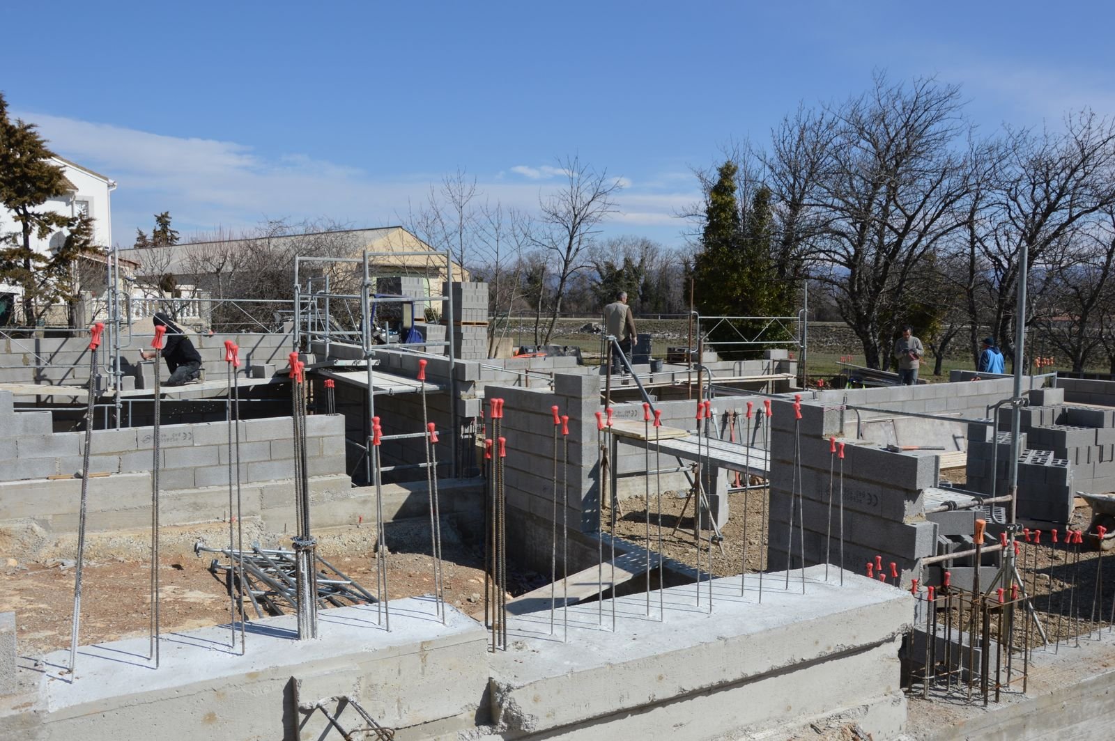 Concrete foundation under a house