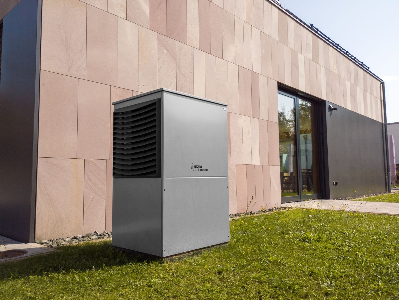 Heat pump unit installed outside a home